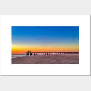 Pier in the Morning (oil painting look) Posters and Art